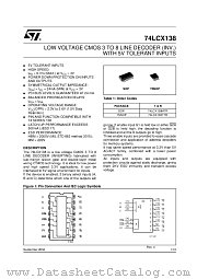 74LCX138 datasheet pdf ST Microelectronics