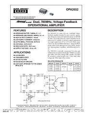 OPA2652U-1/2K5 datasheet pdf Texas Instruments