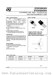 STGW20NC60V datasheet pdf ST Microelectronics