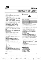 STA016A datasheet pdf ST Microelectronics