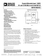 AD7451BRT-R2 datasheet pdf Analog Devices