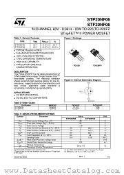 STF20NF06 datasheet pdf ST Microelectronics