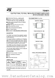 TS4871IQT datasheet pdf ST Microelectronics