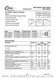 SPP11N65C3 datasheet pdf Infineon