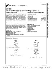 LM4041DIZ-1.2 datasheet pdf National Semiconductor