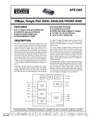 AFE1203E datasheet pdf Texas Instruments
