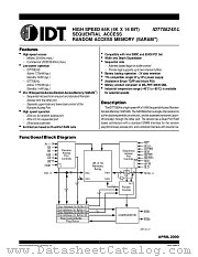 IDT70824L25PFI8 datasheet pdf IDT