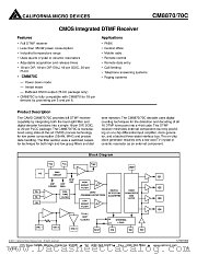 CM8870SI datasheet pdf California Micro Devices Corp
