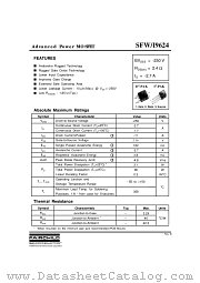 SFW9624TM datasheet pdf Fairchild Semiconductor