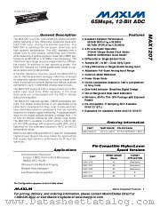 MAX1207 datasheet pdf MAXIM - Dallas Semiconductor