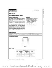 CD4099BCN datasheet pdf Fairchild Semiconductor