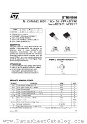 STB5NB60T4 datasheet pdf ST Microelectronics