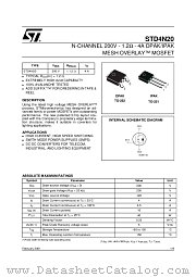 STD4N20-1 datasheet pdf ST Microelectronics