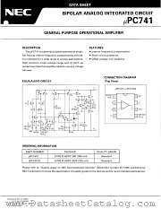 UPC741A datasheet pdf NEC