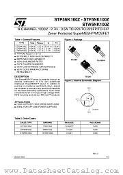 STF5NK100Z datasheet pdf ST Microelectronics