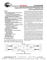 CYV15G0104TRB-BGC datasheet pdf Cypress