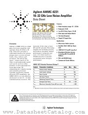 AMMC-6231 datasheet pdf Agilent (Hewlett-Packard)