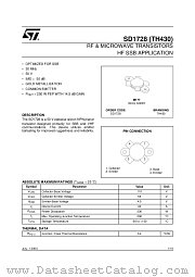 SD1728-01 datasheet pdf ST Microelectronics
