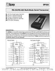 SP332CT/TR datasheet pdf Sipex Corporation