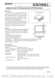 ICX418ALL datasheet pdf SONY