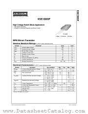 KSE13005FH1TU datasheet pdf Fairchild Semiconductor