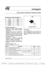 STTH506DTI datasheet pdf ST Microelectronics