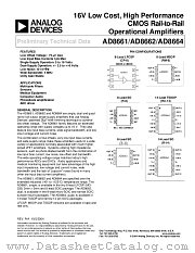 AD8661ARZ-REEL7 datasheet pdf Analog Devices