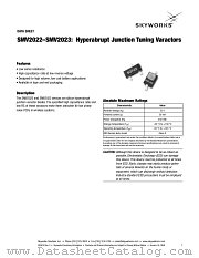 SMV2022 datasheet pdf Skyworks Solutions