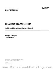 IE-703116-MC-EM1 datasheet pdf NEC
