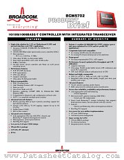 BCM5702 datasheet pdf Broadcom
