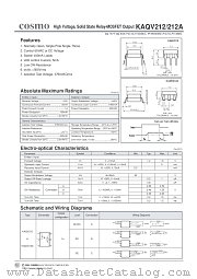 KAQV212 datasheet pdf Cosmo Electronics