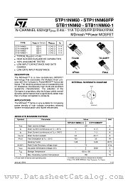 STB11NM60T4 datasheet pdf ST Microelectronics