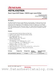 HD74LV2GT02A datasheet pdf Renesas