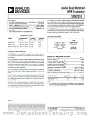 SSM2210S-REEL datasheet pdf Analog Devices