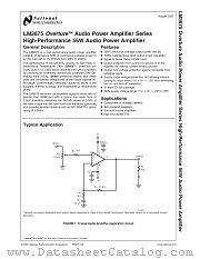LM3875T datasheet pdf National Semiconductor