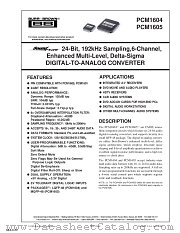 PCM1604Y datasheet pdf Texas Instruments