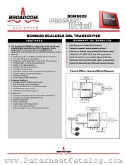 BCM6020 datasheet pdf Broadcom