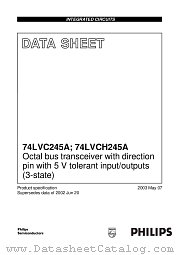 74LVCH245ABQ datasheet pdf Philips