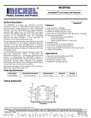 MICRF009 datasheet pdf Micrel Semiconductor