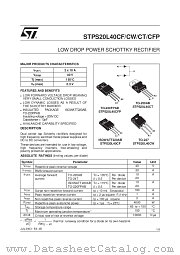 STPS20L40C datasheet pdf ST Microelectronics