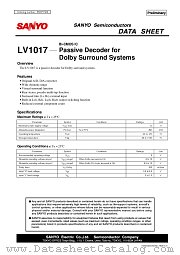 LV1017 datasheet pdf SANYO
