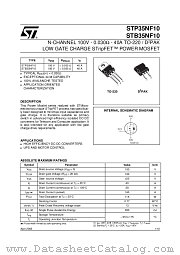 STB35NF10T4 datasheet pdf ST Microelectronics