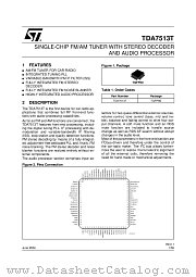 TDA7513T datasheet pdf ST Microelectronics