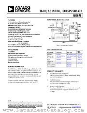 AD7678ACP datasheet pdf Analog Devices