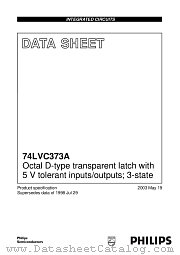 74LVC373ABQ datasheet pdf Philips