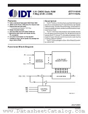 IDT71V424L12PH8 datasheet pdf IDT