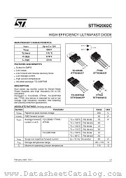 STTH2002CFP datasheet pdf ST Microelectronics