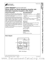 LM4911LDX datasheet pdf National Semiconductor