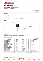 FS70KMJ-03F datasheet pdf Renesas