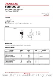 FS100UMJ-03F datasheet pdf Renesas